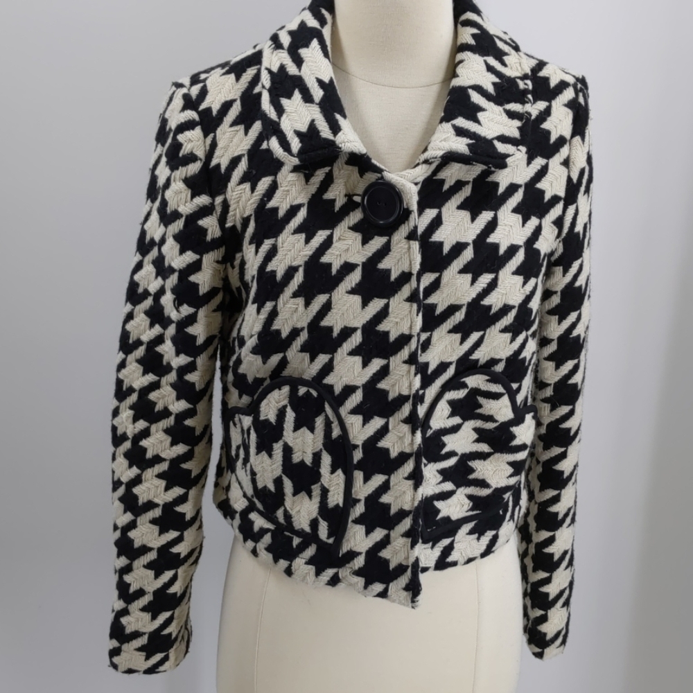 Coco and Chase houndstooth 1-buttonblazer-sz M